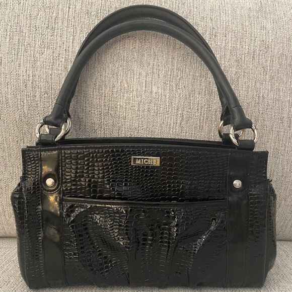 Miche Classic Black Top Handle Base w/Ebony Cover Vegan Leather Medium Size - Picture 1 of 16